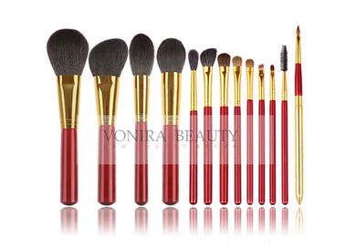 Βούρτσες Makeup ζωικής τρίχας με την κλασική φωτεινή κόκκινη λαβή αντιστοιχιών και χρυσό Ferrule