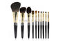 Χρυσές χαλκού βούρτσες Makeup τρίχας σκιούρων πολυτέλειας γκρίζες με τη λαμπρή μαύρη λαβή