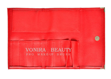 Κόκκινη αιφνιδιαστική περάτωση 9 τσάντα εργαλείων καλλυντικών ομορφιάς ρόλων βουρτσών Makeup δέρματος αυλακώσεων
