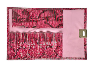 Δέρμα 8 δερμάτων φιδιών πρακτική τσάντα εργαλείων καλλυντικών ομορφιάς σακουλών ρόλων βουρτσών Makeup αυλακώσεων