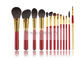 Βούρτσες Makeup ζωικής τρίχας με την κλασική φωτεινή κόκκινη λαβή αντιστοιχιών και χρυσό Ferrule