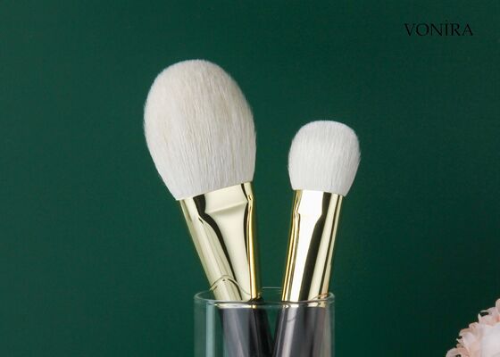 Vonira Custom Wholesale φυσικά λευκά κατσίκια μαλλιά επίπεδα σκούρο καφέ λαβή Μεγάλη βούρτσα για μακιγιάζ