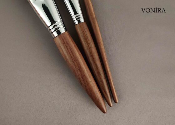 Vonira Custom χονδρικής πώλησης φυσικής τρίχας ζώων καστανή έβενος λαβή μακιγιάζ ματιών βούρτσα φρυδιών