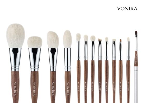 Vonira Custom Wholesale φυσικά λευκά κατσίκια μαλλιά καφέ ιβάνιο χερούλι μακιγιάζ μάτι κάλυμμα αναμειγνύοντας βούρτσα